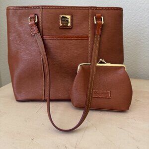 D&B Lexington Small Tote with Frame Purse Caramel